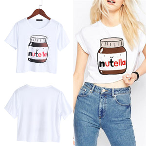 Harajuku T-shirt Nutella Crop Top T-shirt