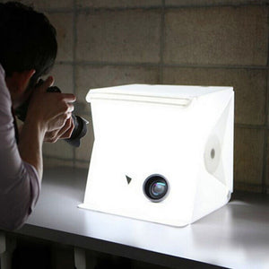 Mini Lightbox Studio Photo Photography Tent Kit LED Light with Black White Backgrond USB LED light
