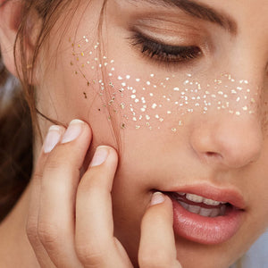 Fashion gold glitter face temporary tattoos. (9 styles)