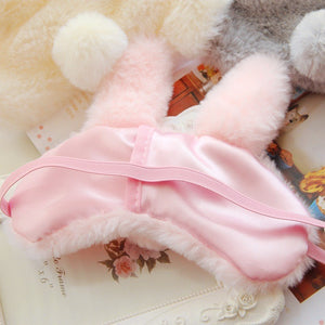 Cute soft and fuzzy rabbit sleep mask